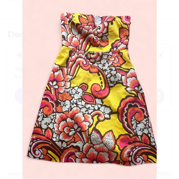 Democracy Groovy Floral Mini Strapless Dress size 2 - Picture 1 of 10